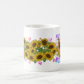 かわいいボストンテリアースマーフラワーフローラドッグ恋人 コーヒーマグカップ (中央)