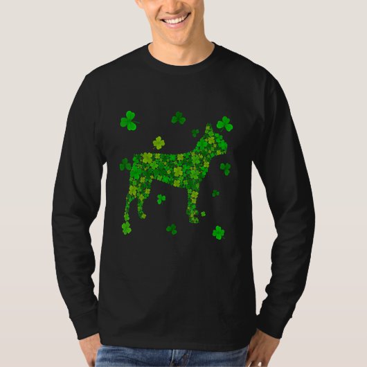 かわいいボストンテリアードッグシャムロックアイリッシュSt patricks Tシャツ (正面)