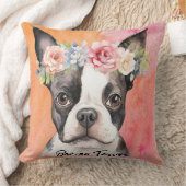 かわいいボストンテリアードッグ クッション (ブランケット)