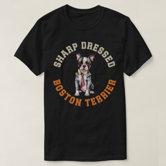 かわいいボストンテリアードッグ Tシャツ (デザイン正面)