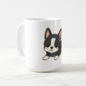 かわいいボストンテリア忍者犬 コーヒーマグカップ (正面左)
