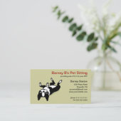 かわいいボストンテリア漫画の犬 – 動物ペットケア 名刺 (スタンド正面)