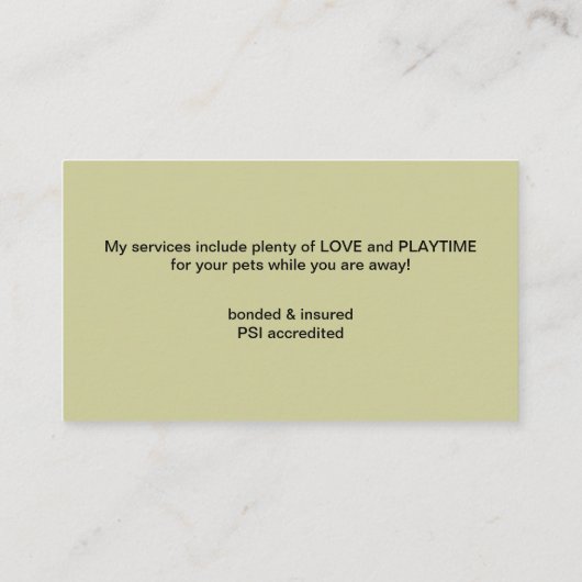 かわいいボストンテリア漫画の犬 – 動物ペットケア 名刺 (裏面)