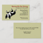 かわいいボストンテリア漫画の犬 – 動物ペットケア 名刺 (正面/裏面)