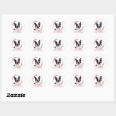 かわいいボストンテリア – Boston Terrier Mama ラウンドシール (シート)