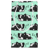 かわいいボストンテリアZZZ愛犬家ギフトペットパピー スモールペーパーバッグ (正面)