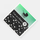 かわいいボタンと緑と黒の赤ちゃんシャワー (コーナー)