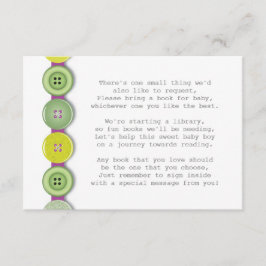 かわいいボタンのベビーシャワーの挿入物カード エンクロージャーカード