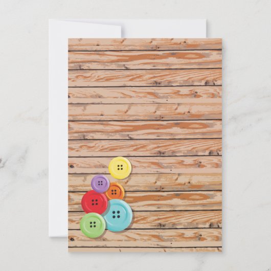 かわいいボタンの赤ちゃんシャワー招待状 招待状 (裏面)