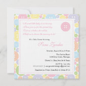 かわいいボタンガールのベビーシャワー招待状 招待状 (正面)