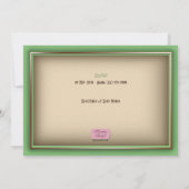 かわいいボタングリーンベビーシャワー招待状 招待状 (裏面)