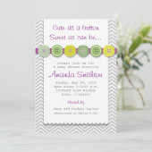 かわいいボタンベビーシャワー招待状 招待状 (スタンド正面)