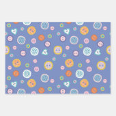 かわいいボタン ラッピングペーパーシート (正面3)