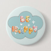 かわいいボタン | 幸せになろう 缶バッジ (正面)