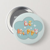 かわいいボタン | Be Happy 缶バッジ (正面&裏面)