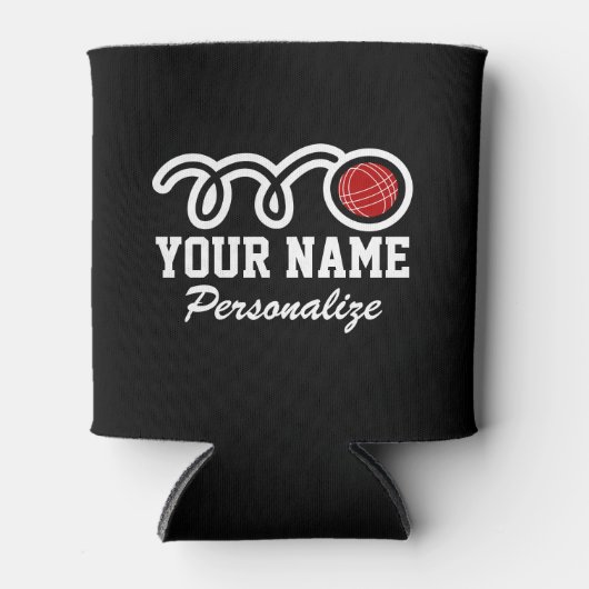 かわいいボッチェボール漫画プリント名前をカスタムする 缶クーラー (正面)