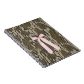 かわいいボトムランド迷彩柄エステティックピンクリボン ノートブック (右側)