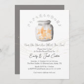 かわいいボトルキラキラ小さな星の性別が明らかになる 招待状 (正面/裏面)