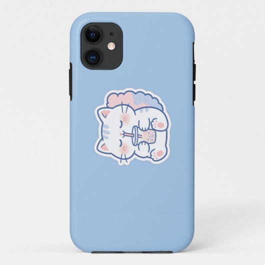 かわいいボバねこバブルティーiPhoneケース Case-Mate iPhoneケース (裏面)