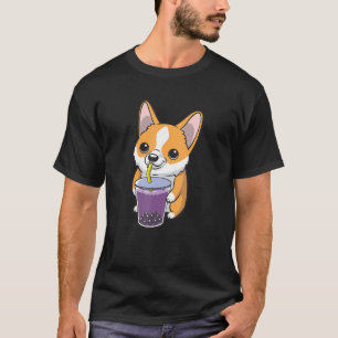 かわいいボバコルギドッグバブルミルクティー Tシャツ