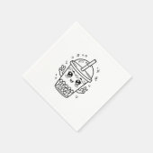 かわいいボバティーぬりえ スタンダードカクテルナプキン (角)