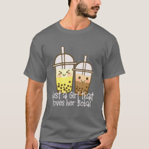 かわいいボバティーアパレル彼女を愛する女の子 Tシャツ