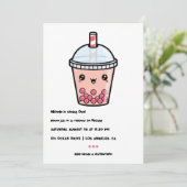 かわいいボバティーファースト誕生日パーティーフォト 招待状 (スタンド正面)