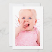 かわいいボバティーファースト誕生日パーティーフォト 招待状 (裏面)