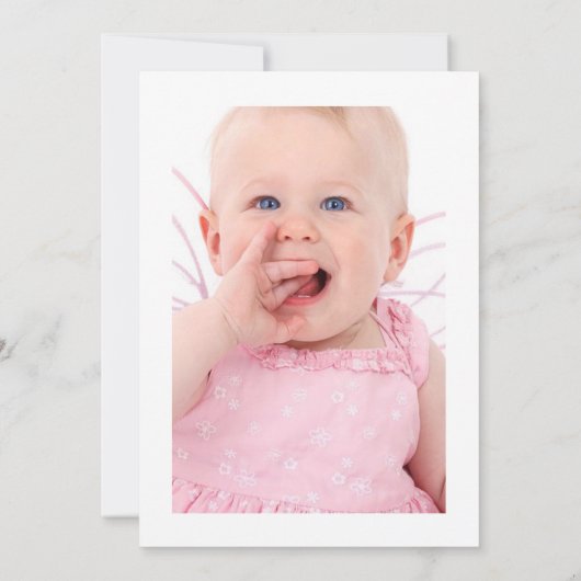 かわいいボバティーファースト誕生日パーティーフォト 招待状 (裏面)