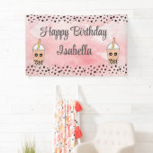 かわいいボバティー誕生日背景バナー 横断幕 (インサイチュ)