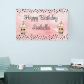 かわいいボバティー誕生日背景バナー 横断幕 (トレードショー)