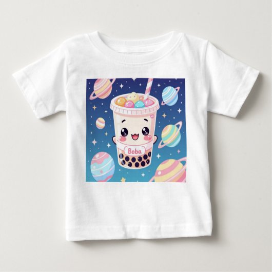 かわいいボバティー銀河系トドラーTシャツ ベビーTシャツ (正面)