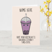 かわいいボバブルティー誕生日カード カード (黄色い花)