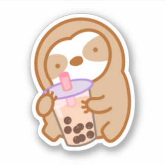 かわいいボバミルクティースロッスステッカー シール