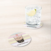 かわいいボバミルクティーパン ラウンドペーパーコースター (インサイチュ)