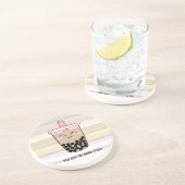 かわいいボバミルクティープリン砂岩コースター コースター (側面)