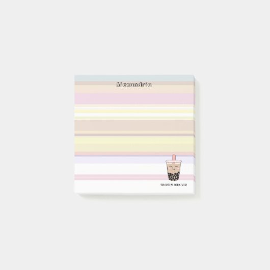 かわいいボバミルクティープンポストイットノート ポストイット (正面)