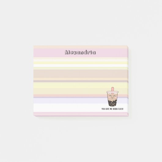 かわいいボバミルクティープンポストイットノート ポストイット (正面)