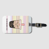 かわいいボバミルクティープンラゲッジタグ ラゲッジタグ (正面横)