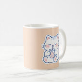 かわいいボバ猫のタンブラー コーヒーマグカップ (正面右)