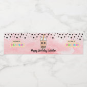 かわいいボバ茶の誕生日パーティーウォーターボトルラベル ペットボトルラベル (シングルラベル)