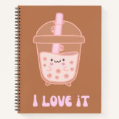 かわいいボバ飲み物💗🤎🥛🍪 ノートブック (正面)
