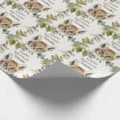 かわいいボブキャットウッドランド動物の誕生日パーティー ラッピングペーパー (角)