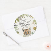 かわいいボブキャットウッドランド誕生日ありがとう ラウンドシール (封筒)