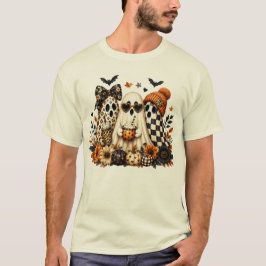かわいいボヘミアンガールズ サンフラワー ハロウィン Tシャツ