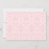 かわいいボヘミアンピンクの弓の赤ちゃん女の子のシャワー写真 招待状 (裏面)