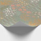 かわいいボヘミアンフラワー包装紙 ラッピングペーパー (角)