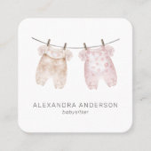 かわいいボヘミアンベビー衣料品ウォーター色ナニー スクエア名刺 (正面)