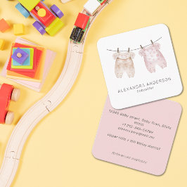 かわいいボヘミアンベビー衣料品ウォーター色ナニー スクエア名刺