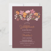 かわいいボヘミアンミーガンの小さな野の花のベビーシャワー 招待状 (正面)